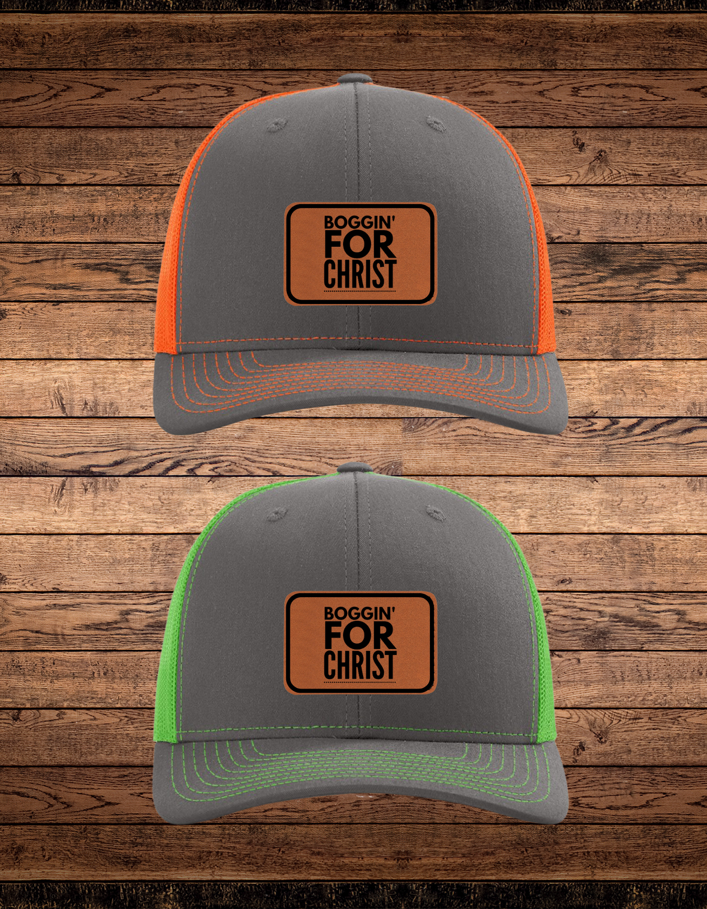 Boggin For Christ Leather Patch Richardson Hat