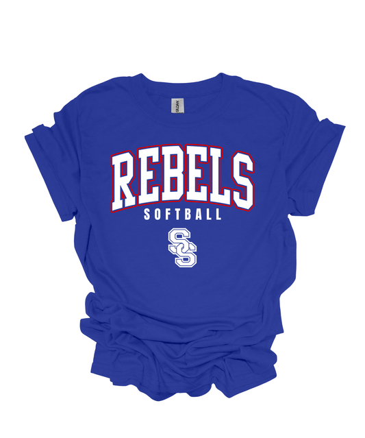 Rebels Varsity Letter Softball Tee