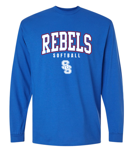Rebels Varsity Letter Softball Long Sleeve