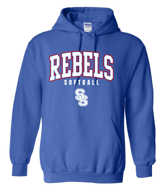 Rebels Varsity Letter Softball Hoodie