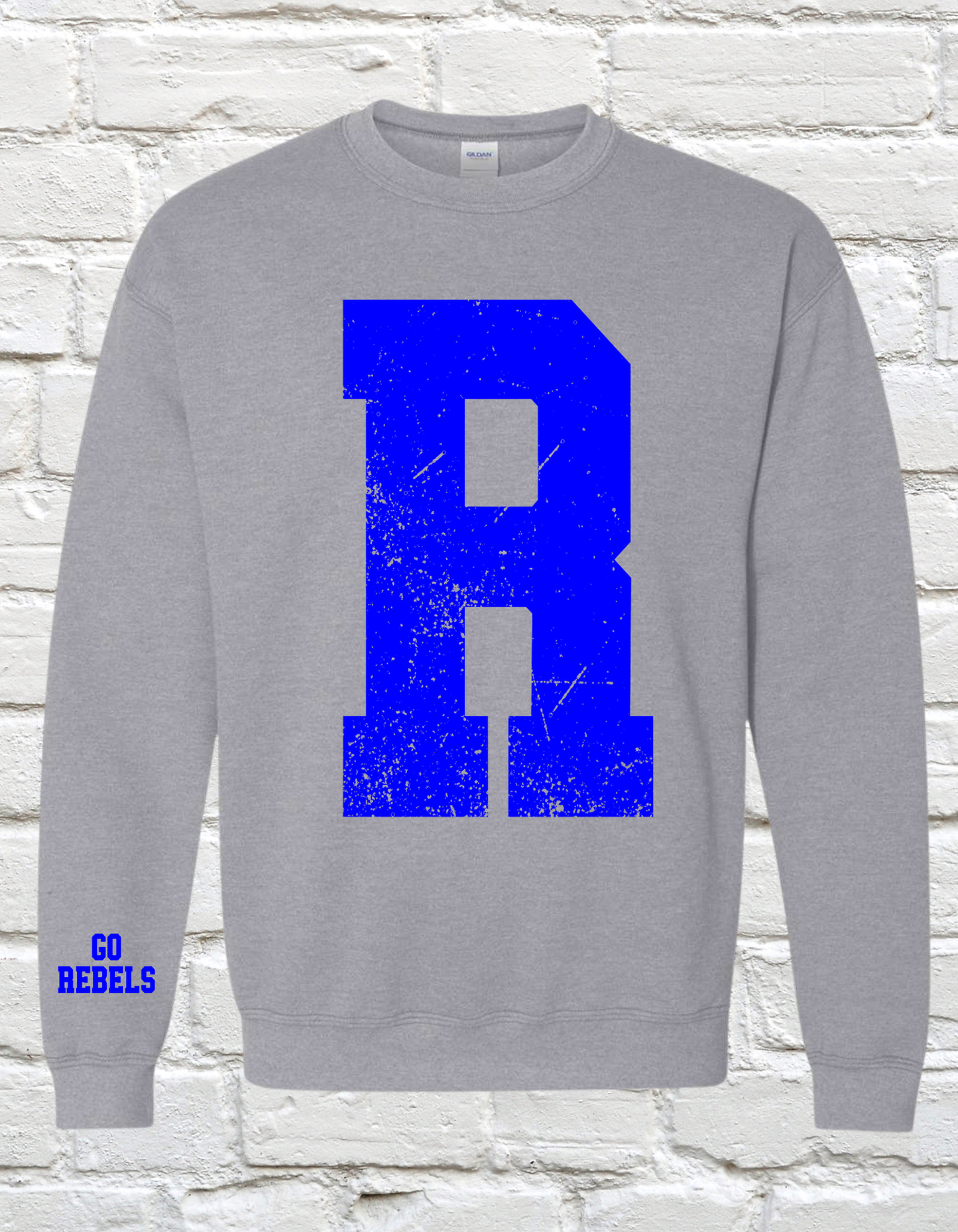 R REBELS GRUNGE CREWNECK